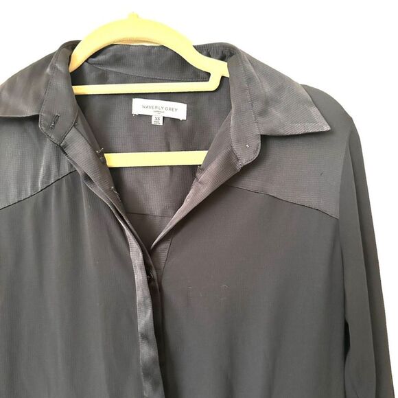 WAVERLY GREY Shirt Dress in‎ Navy Blue Sz XS - Picture 3 of 4